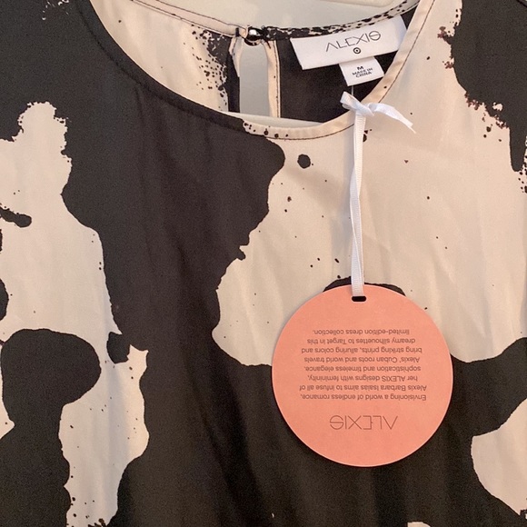 Alexis Black + White (Off-White) Long Sleeve Dress, M - Picture 14 of 16